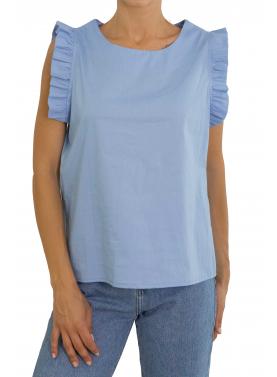 T shirt con rouge tinta unita 